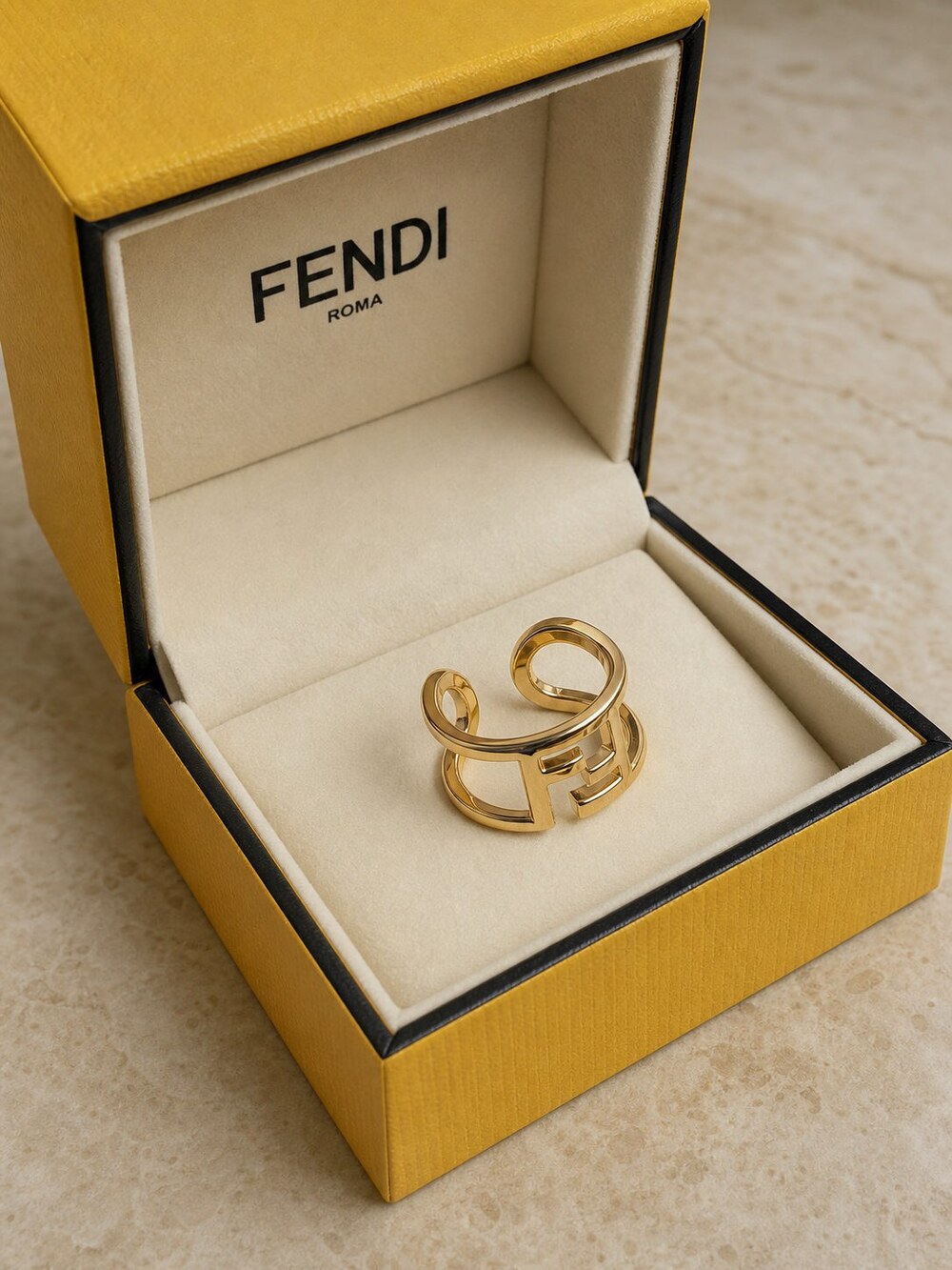 Fendi Modern Designer Ring Style 4 | New with Box - Picture 4 of 9